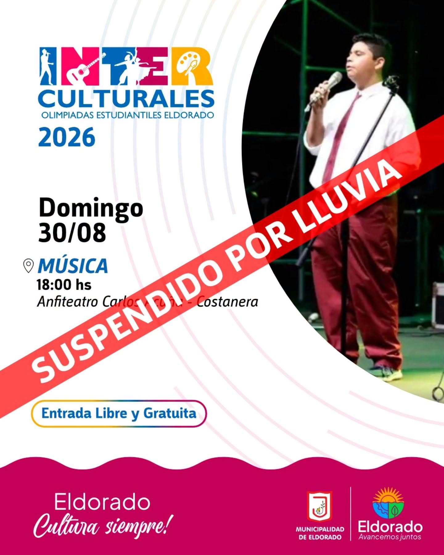 Se suspende la Jornada de Música de los Interculturales prevista para el domingo 2
